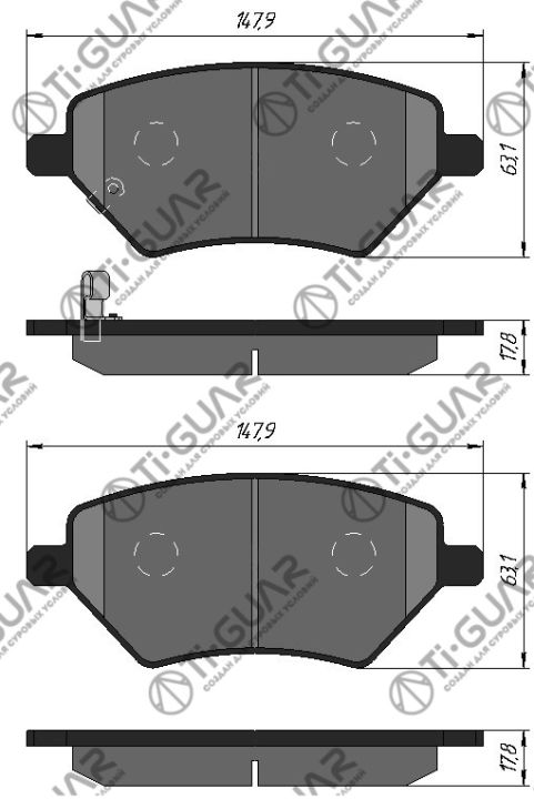 Тормозные колодки TG-0038/PN8002 * Ti·GUAR Тормозные колодки TG-0038/PN8002 * Ti·GUAR